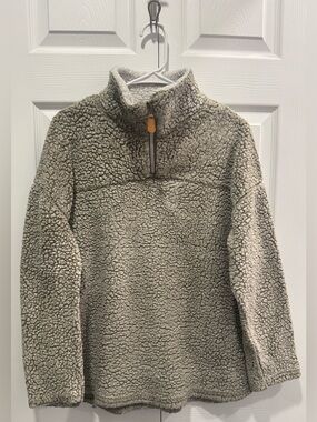 WARM & COZY LIFESTYLE Sherpa Pullover - Olive Taupe